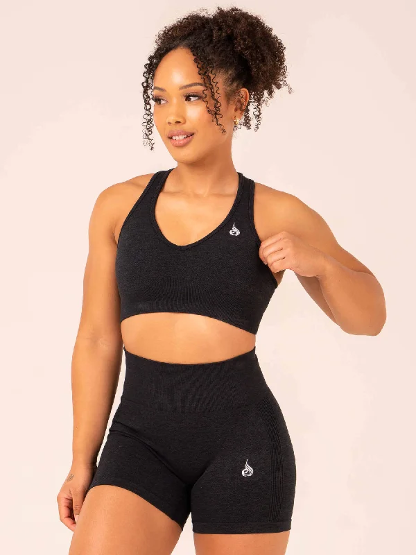 Overstock Clearance Overstock Clearance Aspire Seamless Sports Bra - Black Marl