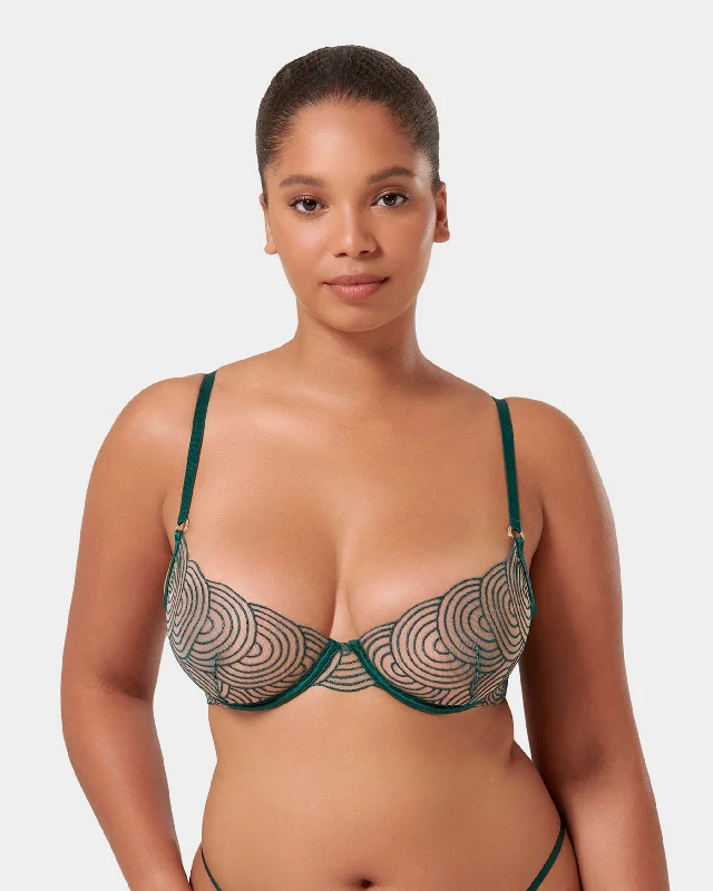 Special Price Special Price Aster Wired Bra Botanical Garden Green/Sheer