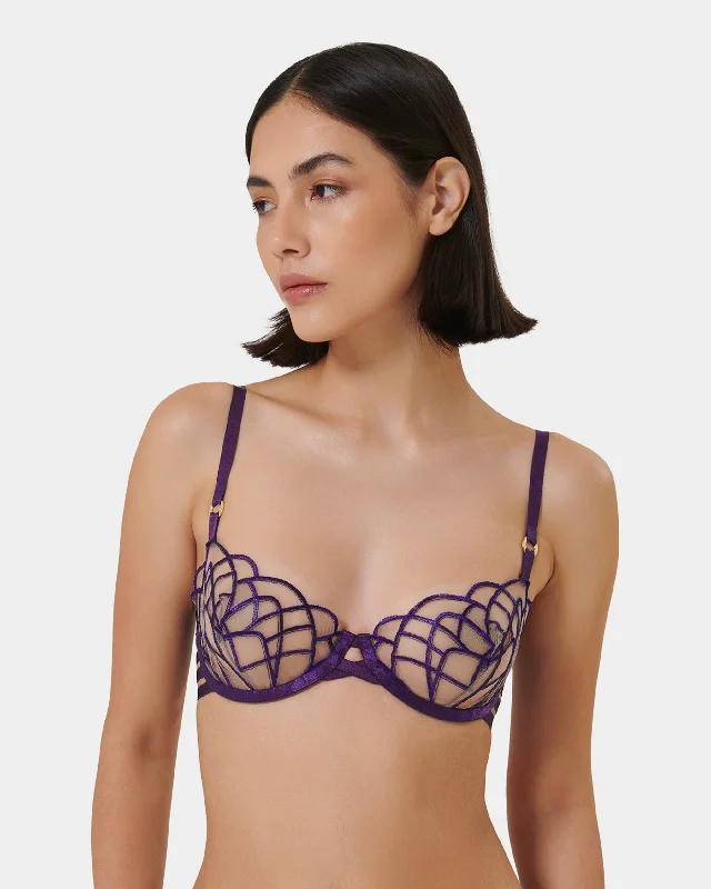 Act Fast Act Fast Beatrix Wired Bra Acai Purple/Sheer