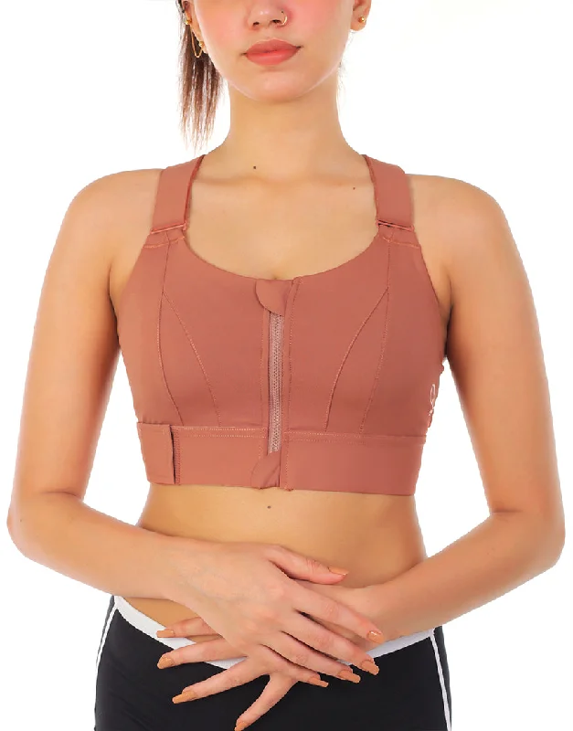 Super Bargain Super Bargain LOSHA PREMIUM QUALITY FRONT CLOSURE PADDED HIGH IMPACT SPORTS BRA WITH ADJUSTABLE WAIST BAND-RUST Super Bargain Super Bargain LOSHA PREMIUM QUALITY FRONT CLOSURE PADDED HIGH IMPACT SPORTS BRA WITH ADJUSTABLE WAIST BAND-RUST