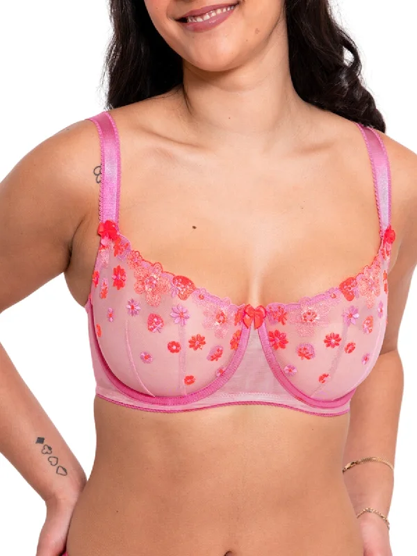 Closeout Sale Closeout Sale Strawberry Crush Balcony Bra - Pink Multi