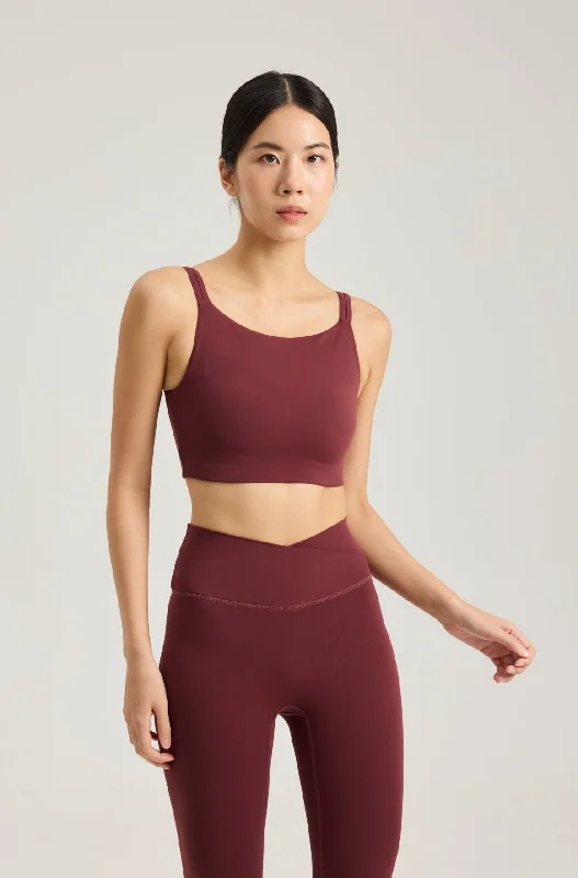 Can't Beat Can't Beat Reversible Boat Neck Bra in Dark Cherry