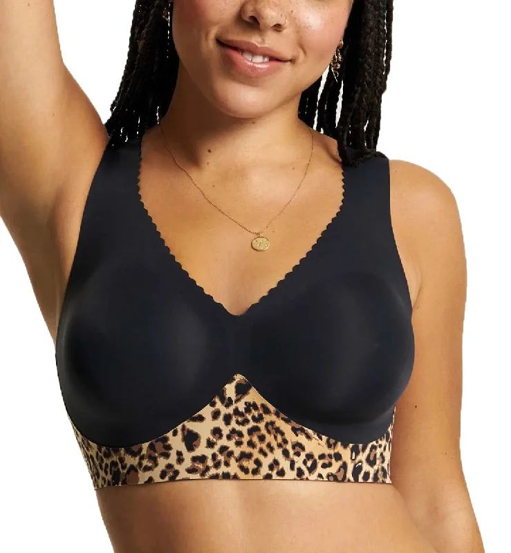 Quick Sale Quick Sale Evelyn & Bobbie EVELYN Deep V-Neck Bralette (1834) - Leopard