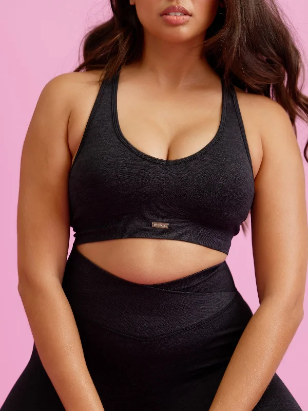 Buy Now Buy Now Focus Seamless Sports Bra - Black Marl