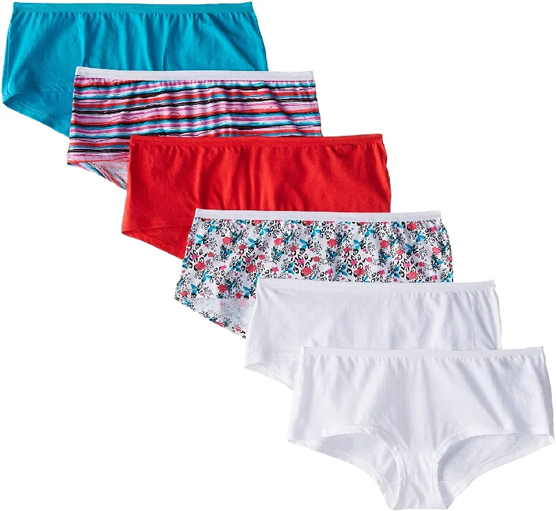 Midnight Madness Midnight Madness Fruit Of The Loom Womens Cotton Boyshort Panties 6-Pack, 10, Assorted Midnight Madness Midnight Madness Fruit Of The Loom Womens Cotton Boyshort Panties 6-Pack, 10, Assorted