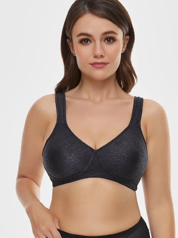 Super Sale Super Sale Full Coverage Minimizer Wire-free Seamless Bra Black