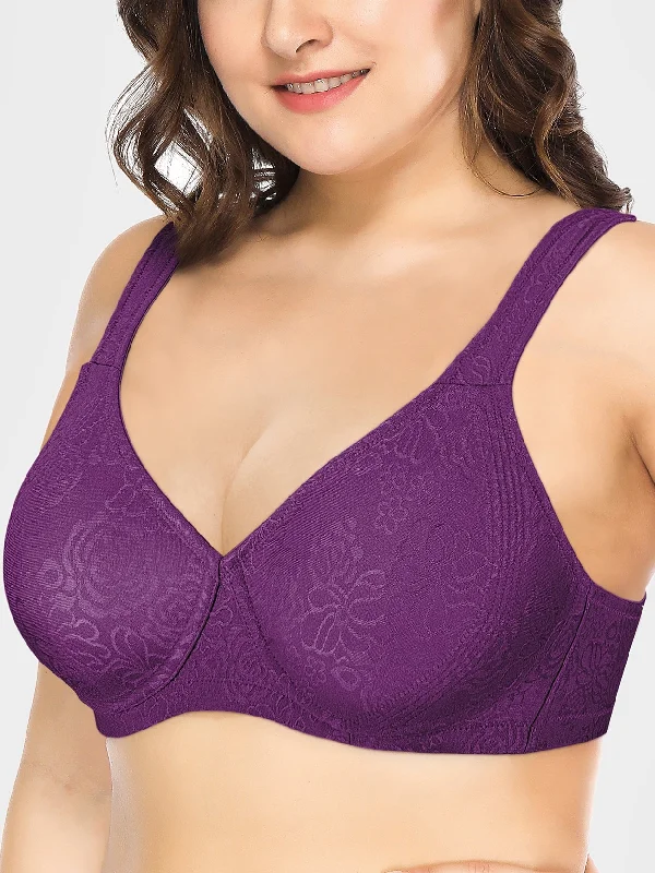Massive Deals Massive Deals Full Coverage Wire-free Seamless Minimizer Bra Purple