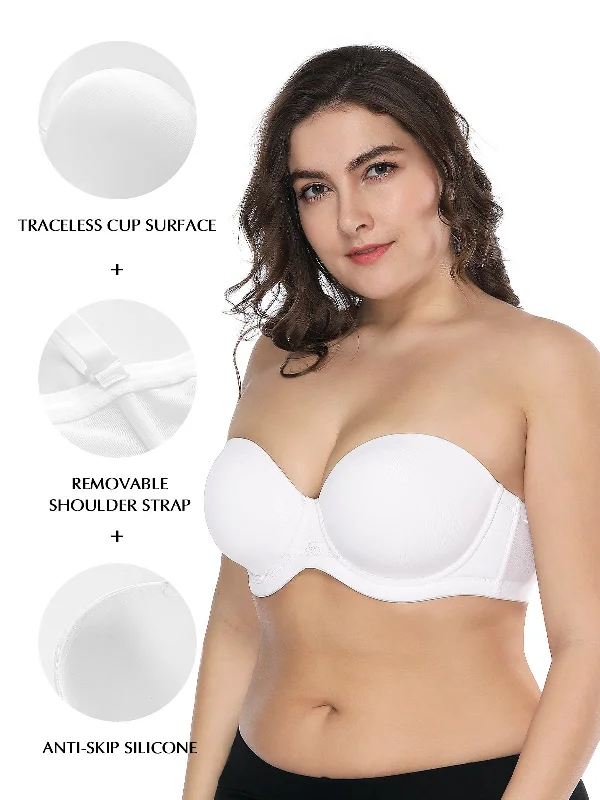Stock Up and Save Stock Up and Save Full Figure Strapless Underwire Multiway Contour Bra White Stock Up and Save Stock Up and Save Full Figure Strapless Underwire Multiway Contour Bra White