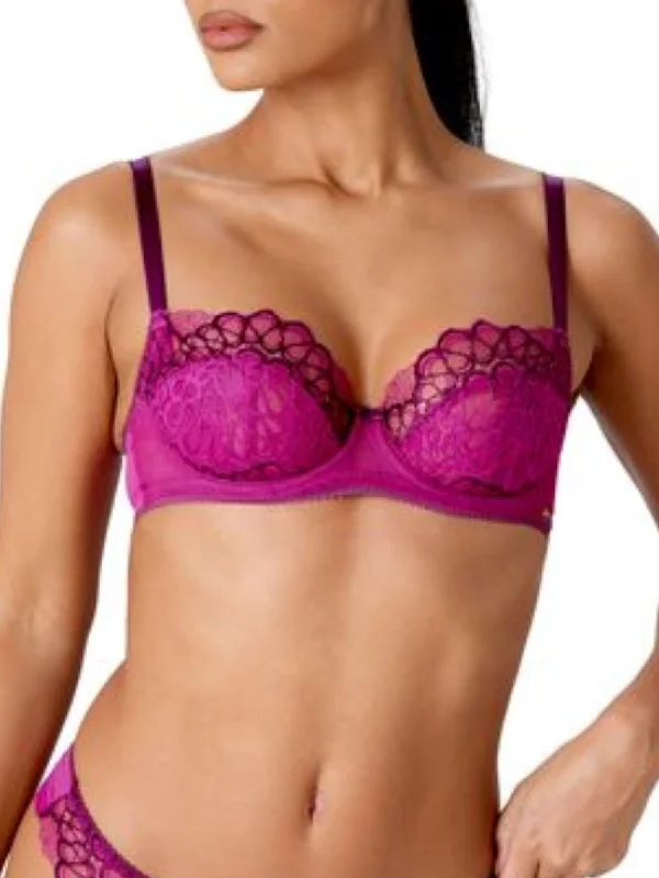Discount Deals Discount Deals Swirl Balcony Bra - Raspberry