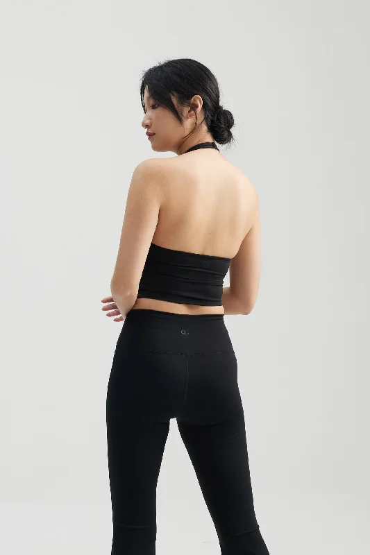Shop and Save Shop and Save Halter Longline Bra in Black Sesame