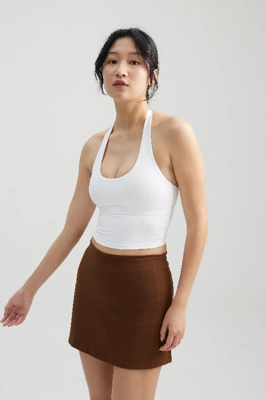 Take Advantage Take Advantage Halter Longline Bra in Yoghurt