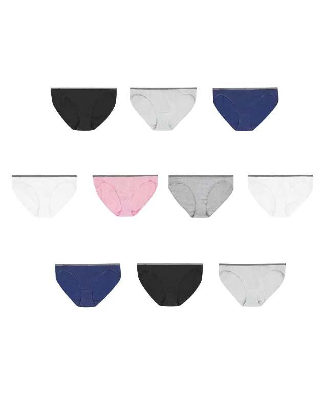 Shop and Save Shop and Save Hanes Womens Breathable Cotton Stretch Bikini 10-Pack