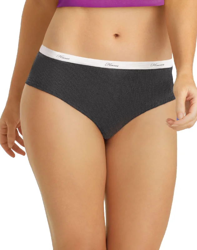 Overstock Overstock Hanes Womens Ribbed Cotton Hipsters 6-Pack, 5, Assorted