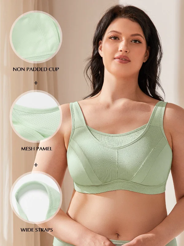 Super Sale Super Sale High Impact Large Bust Full Coverage Workout Bras Purple Green