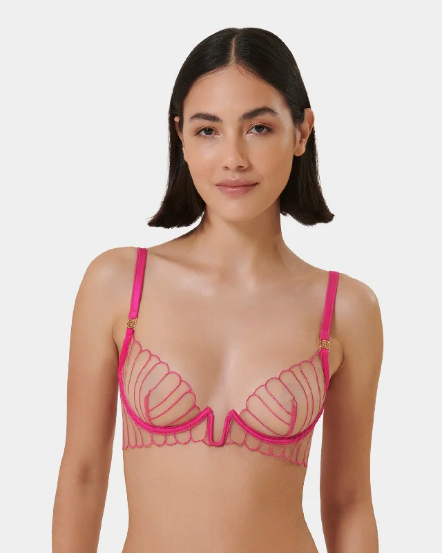 Buy Today Buy Today Imogen Wired Bra Fuchsia Pink/Sheer
