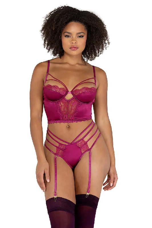 Sale Event Sale Event Jewel Tone Satin and Lace Bustier Set