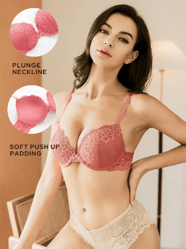 Weekend Offers That Please Weekend Offers That Please Lace Push Up Bra Lightly Padded Demi Plunge Bra Bean Red Weekend Offers That Please Weekend Offers That Please Lace Push Up Bra Lightly Padded Demi Plunge Bra Bean Red
