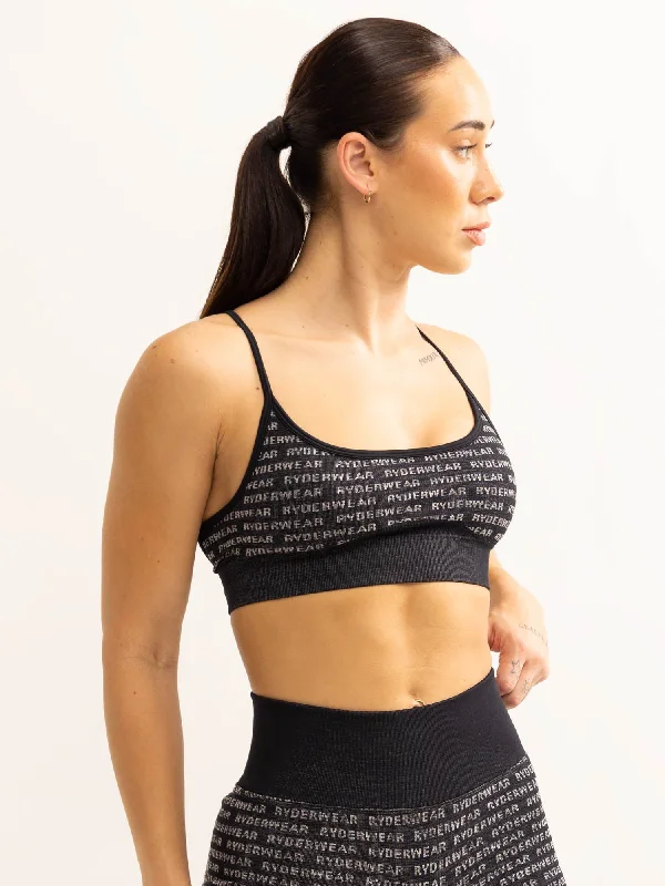 Weekend Deals That Dazzle Weekend Deals That Dazzle Logo Lux Seamless Sports Bra - Black Weekend Deals That Dazzle Weekend Deals That Dazzle Logo Lux Seamless Sports Bra - Black