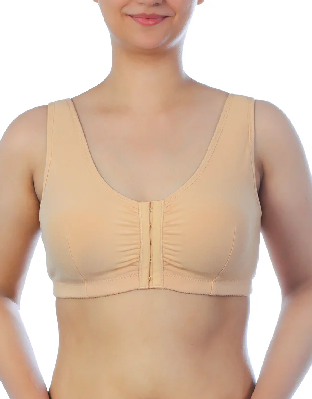 Deal Alert Deal Alert LOSHA COTTON FRONT CLOSURE POST SURGICAL BRA WITH POCKETS-SKIN