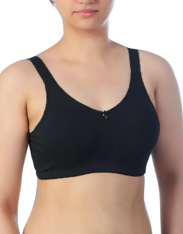 Stock Clearance Stock Clearance LOSHA FULL COVERAGE POST SURGICAL BRA WITH BROAD ELASTIC STRAP -BLACK
