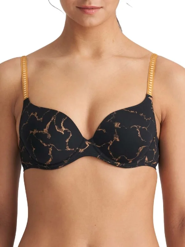 Price Fest Price Fest Colin Padded Heartshape Bra - Marble Black