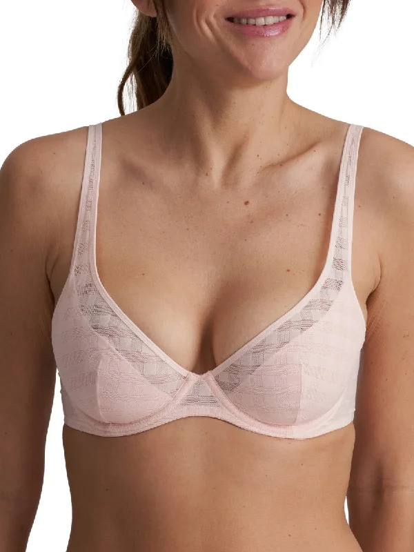 Can't Miss Can't Miss Jereme Half Padded Plunge Bra - Glossy Pink