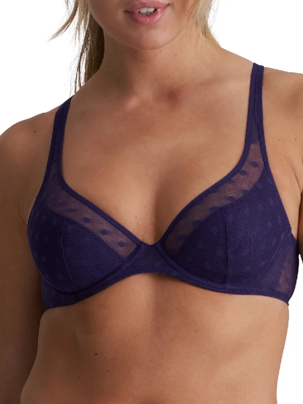 Steals and Deals Steals and Deals Tulio Half Padded Plunge Bra - Majestic Purple