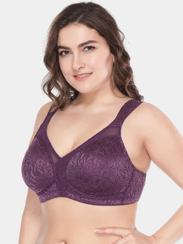 Top Pick Top Pick Minimizer Non Padded Wirefree Plus Size Bra Purple