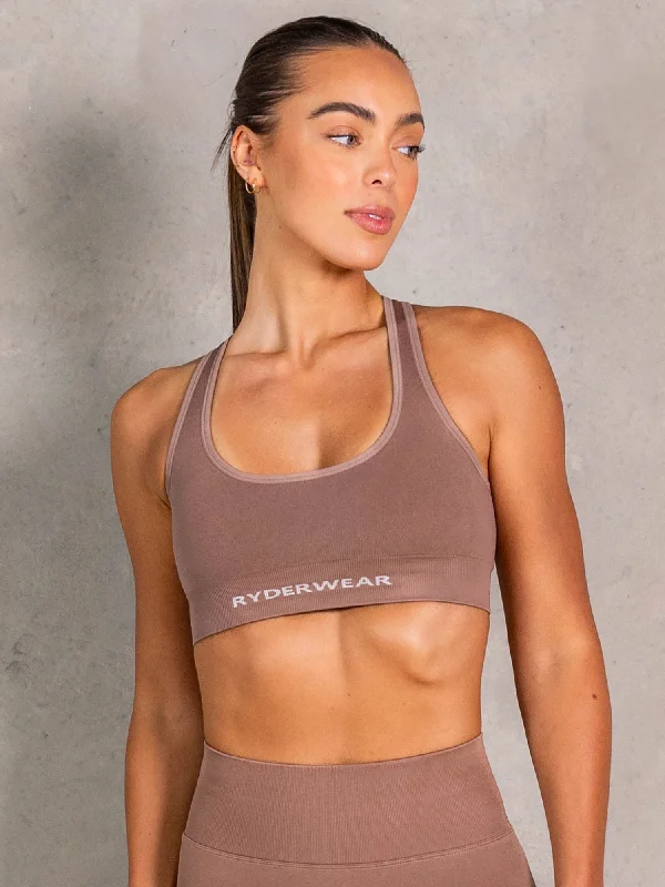 Markdowns Markdowns NRG Seamless Scoop Neck Sports Bra - Almond