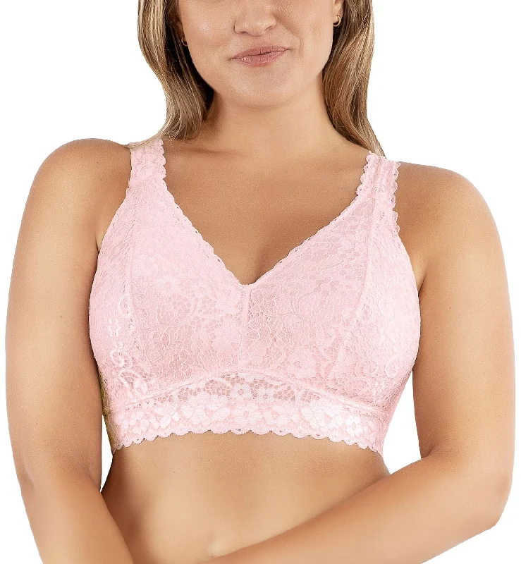 Deep Discounts Deep Discounts Parfait Adriana Banded Stretch Lace Wireless Bralette (P5482) - Petal Pink
