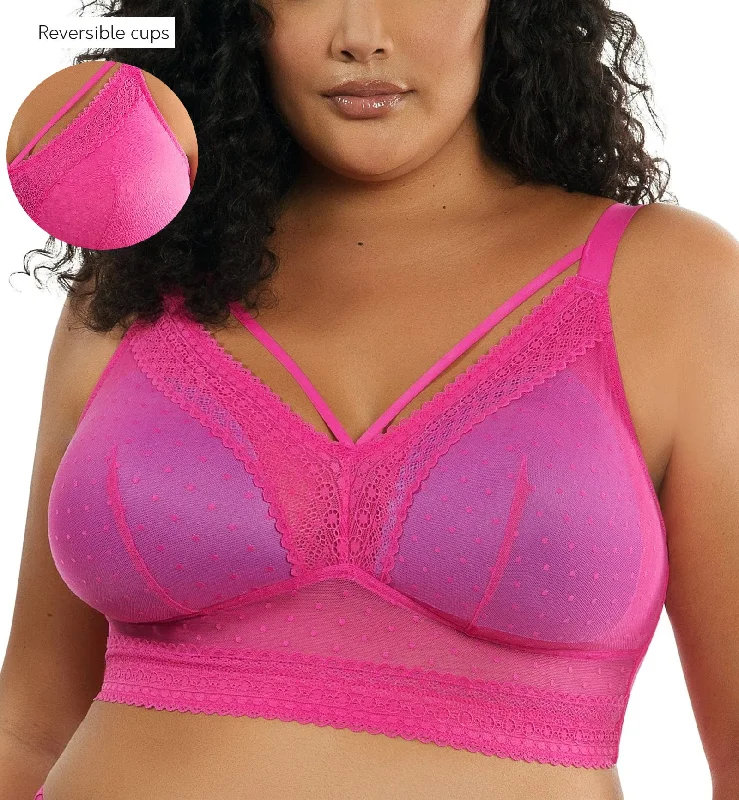 Super Deal Super Deal Parfait Mia Dot Wire-Free Padded Mesh Bralette (P6011) - Bright Pink Super Deal Super Deal Parfait Mia Dot Wire-Free Padded Mesh Bralette (P6011) - Bright Pink