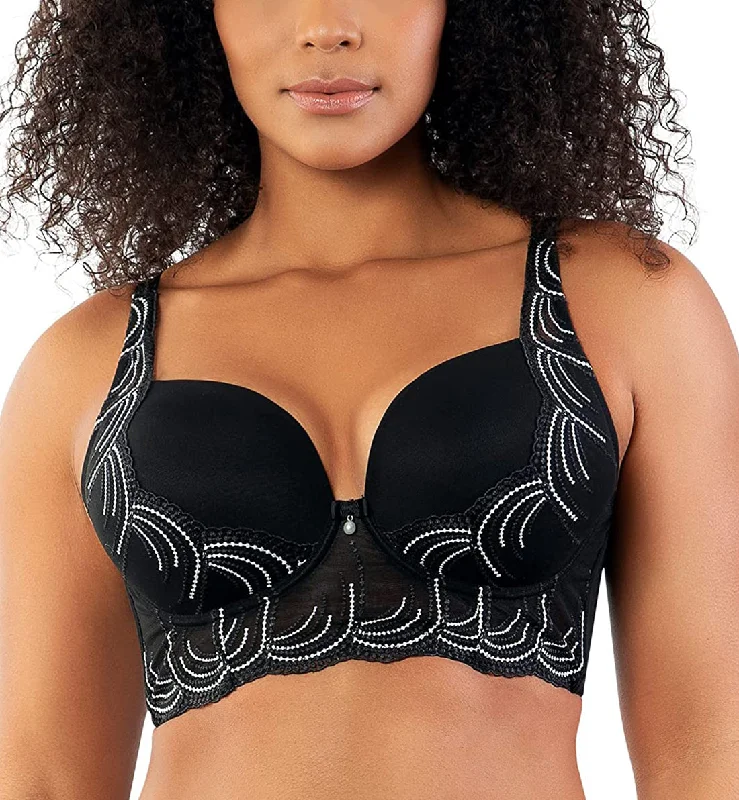 Weekend Specials to Cherish Weekend Specials to Cherish Parfait Pearl Longline Plunge Underwire Bra (P6091) - Black
