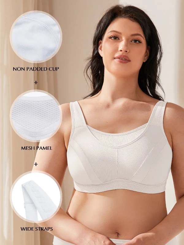 Low Prices Low Prices Plus Size Non Padded Yoga Sports Bra White
