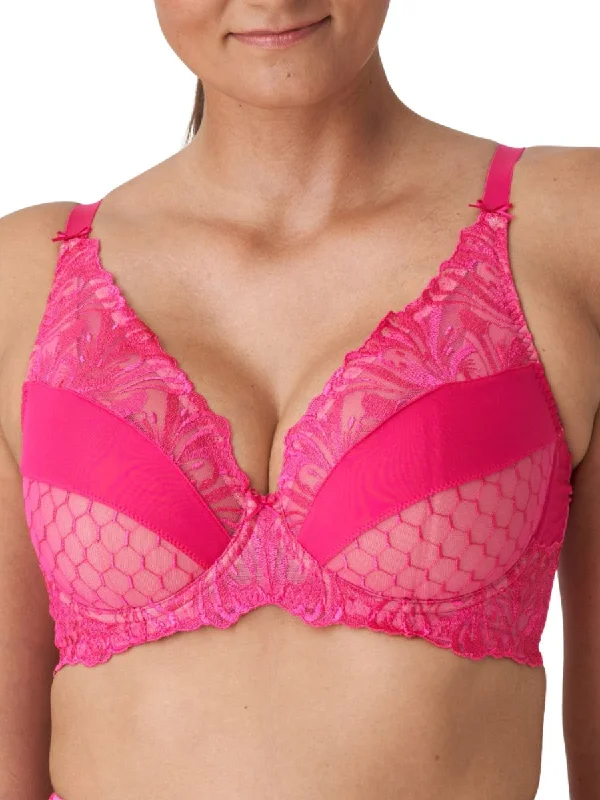Deal Frenzy Deal Frenzy Disah Half Padded Plunge Bra - Electric Pink