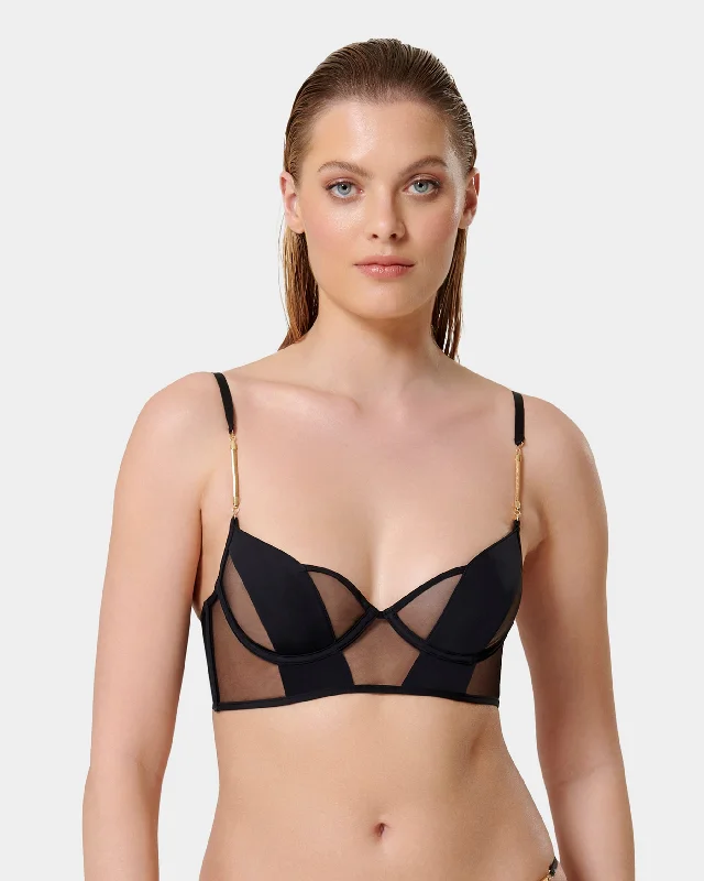 Hurry Up Hurry Up Raine Wired Longline Bra Black 