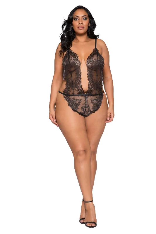 Weekend Discounts to Delight Weekend Discounts to Delight Plus Size Black Low Plunge High Leg Lace Teddy Lingerie Weekend Discounts to Delight Weekend Discounts to Delight Plus Size Black Low Plunge High Leg Lace Teddy Lingerie