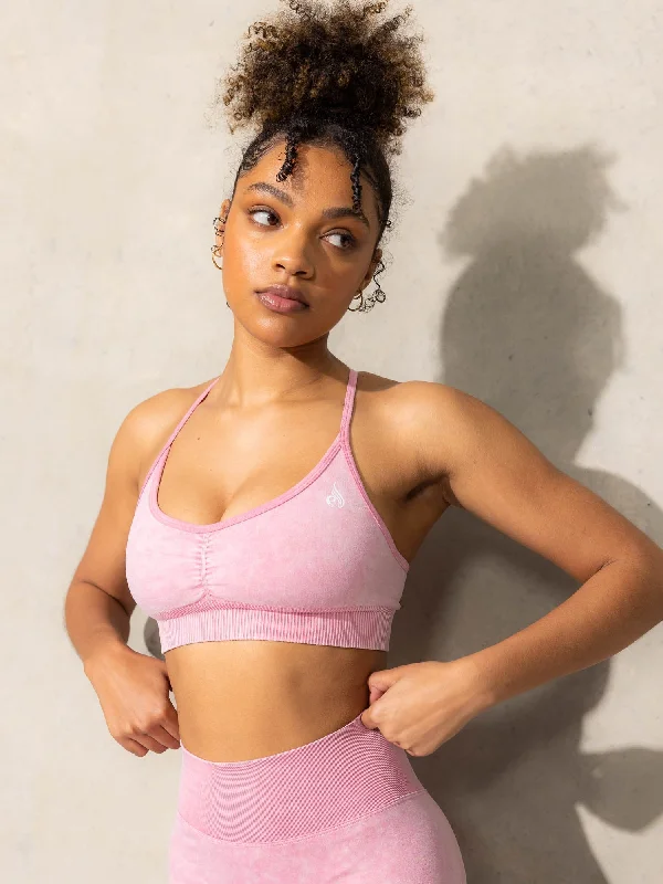 Price Smash Price Smash Stonewash Seamless Sports Bra - Pink Stonewash