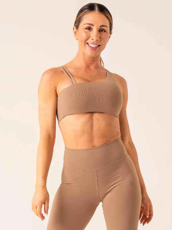 Year-End Sale Year-End Sale Unstoppable One Shoulder Sports Bra - Mocha