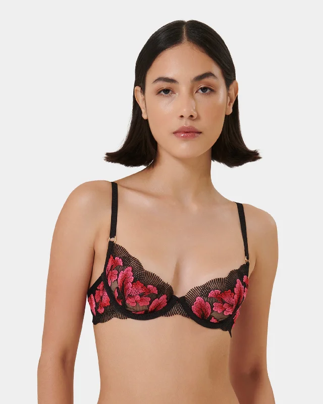 Steals and Deals Steals and Deals Vivienne Wired Bra Fuchsia Pink/Red/Black