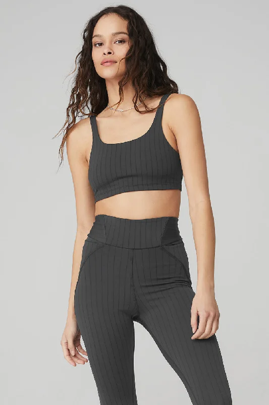 Quick Deals Quick Deals Pinstripe Bra - Anthracite/Black