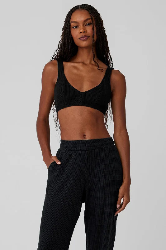 Limited Offer Limited Offer Waffle Weekend Escape Bra - Black