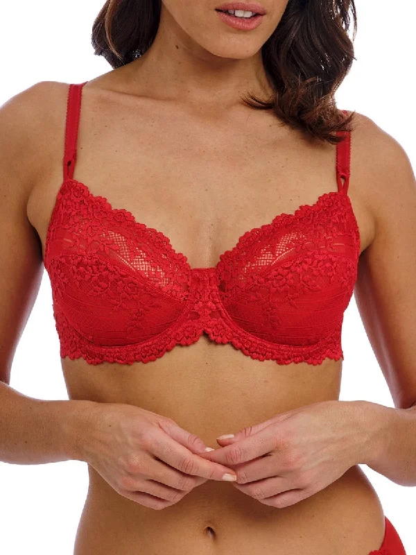 Low Price Low Price Embrace Lace Underwire Bra - Equestrian Red