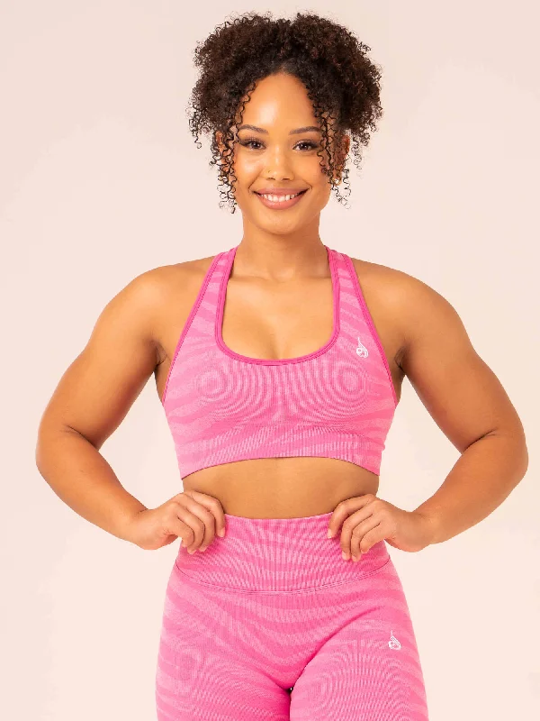 Lowest Prices Lowest Prices Zebra Seamless Sports Bra - Pink Zebra