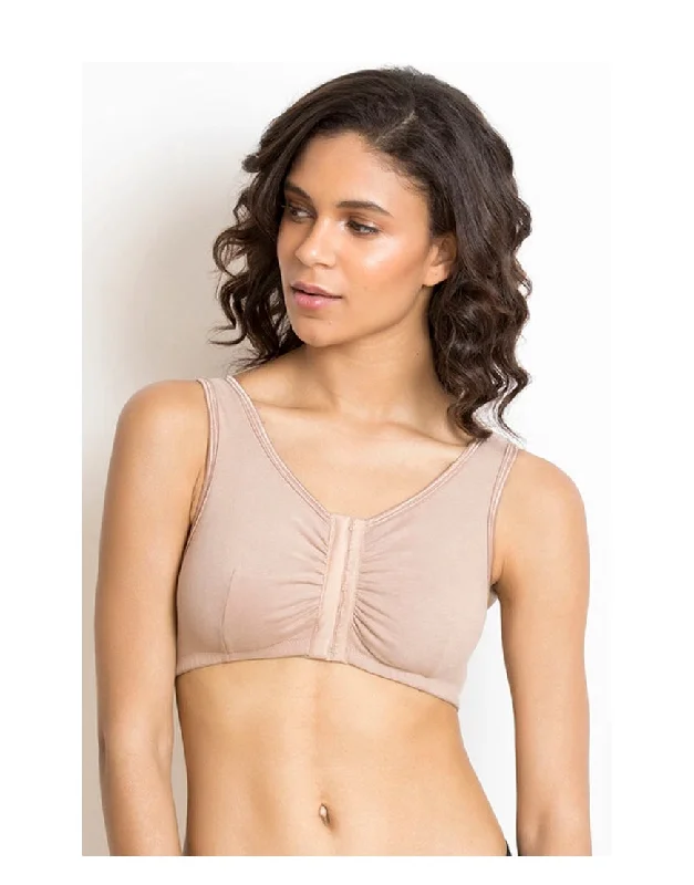 Midnight Sale Midnight Sale Losha Cotton Wire-free Darted Cup Front Open Bra- Skin